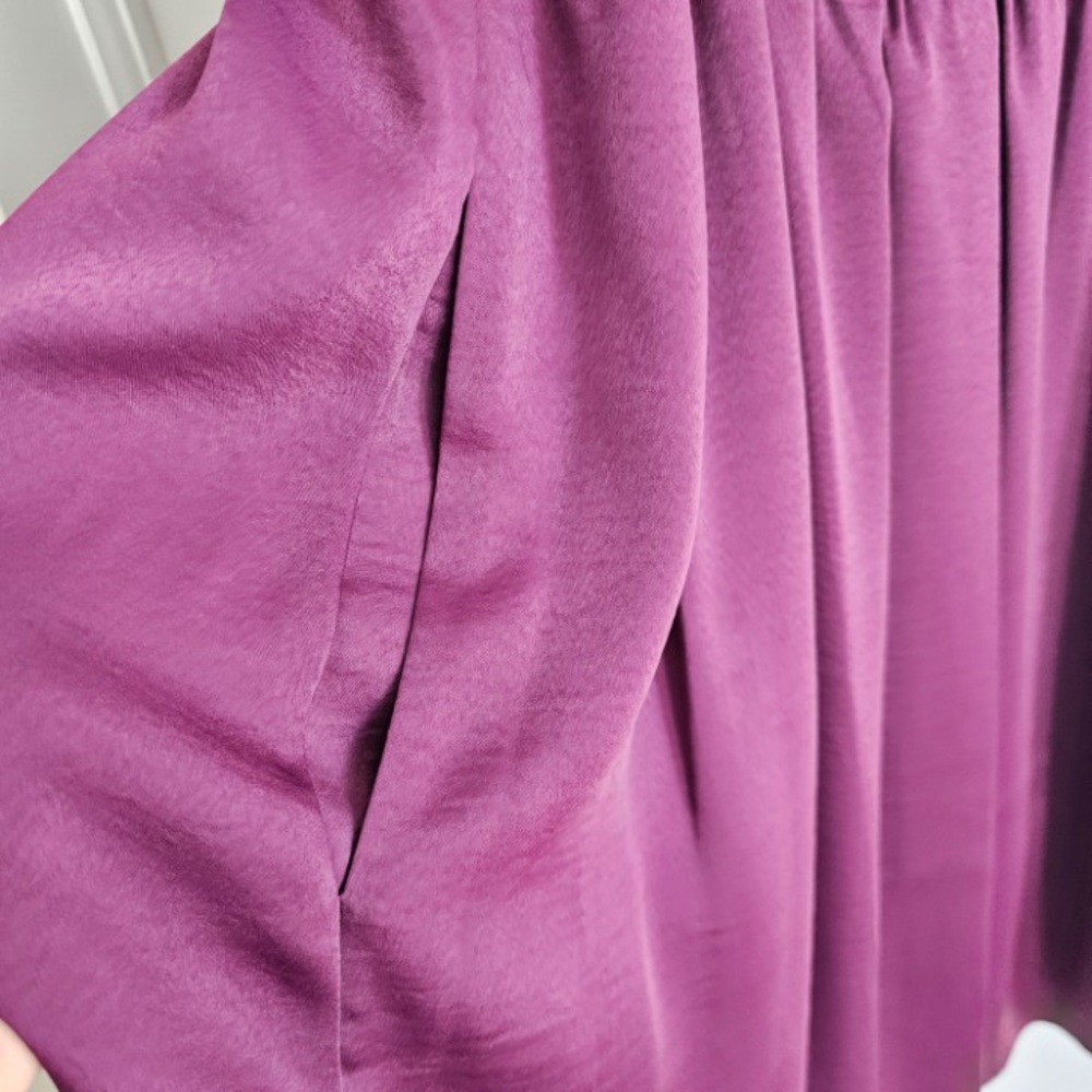 RACHEL ROY Asymmetrical Hem Sleeveless Size 4 Burgundy/Plum & Black Dress - Picture 5 of 10